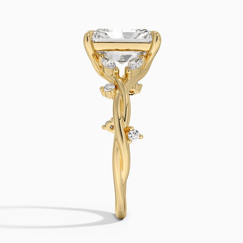 Azalea Twist Diamond Ring - Radiant Cut Center Stone