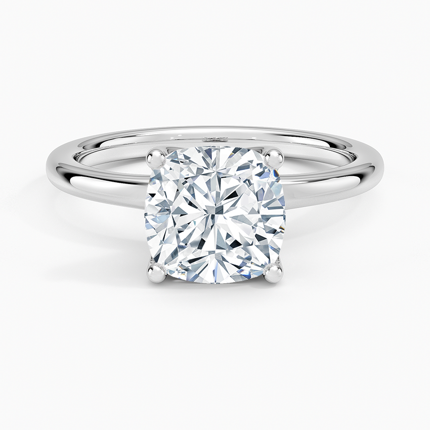 Fleur Solitaire Ring - Cushion Cut Center Stone