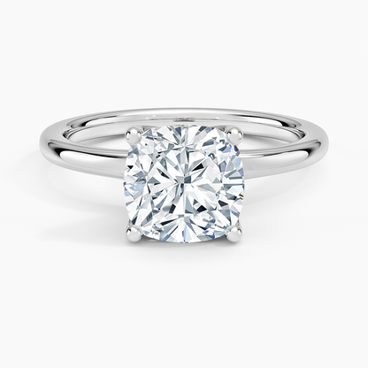 Fleur Solitaire Ring - Cushion Cut Center Stone