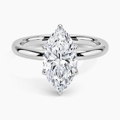 Fairmined 2mm Six-Prong Solitaire Ring - Marquise Center Stone