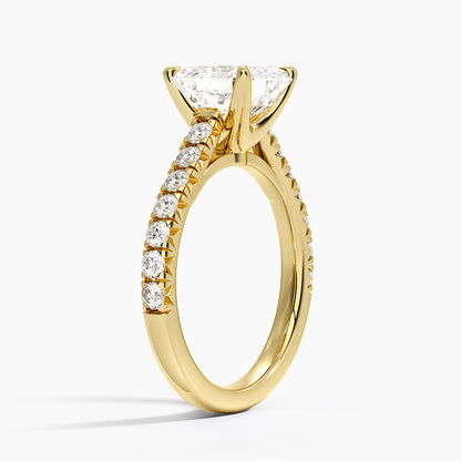 Sienna Half Coverage Diamond Ring - Asscher Cut Center Stone