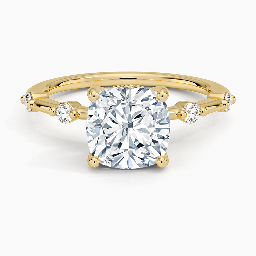 Aimee Hidden Halo Diamond Ring - Cushion Cut Center Stone