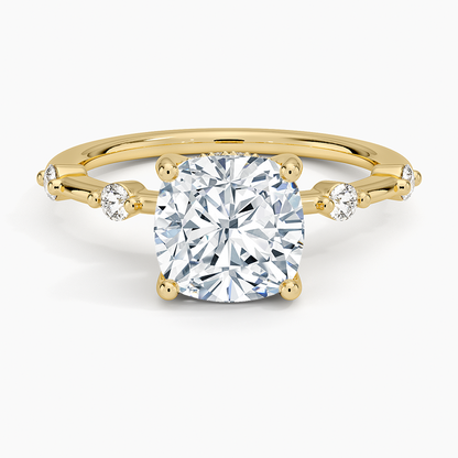 Aimee Hidden Halo Diamond Ring - Cushion Cut Center Stone