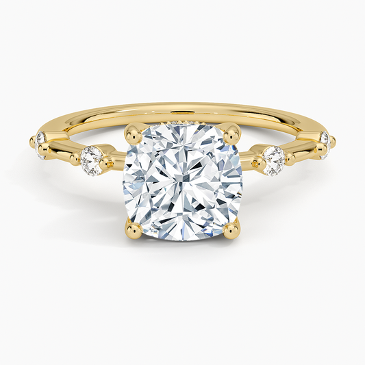 Aimee Hidden Halo Diamond Ring - Cushion Cut Center Stone