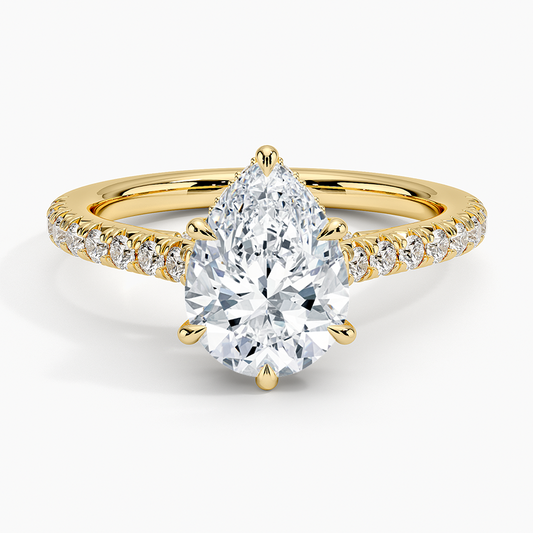 Chantal Diamond Ring - Pear Center Stone