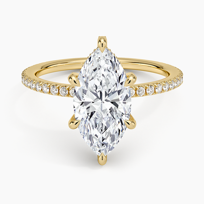 Viviana Three-Quarter Coverage Six-Prong Diamond Ring (1/3 ct. tw.) - Marquise Center Stone