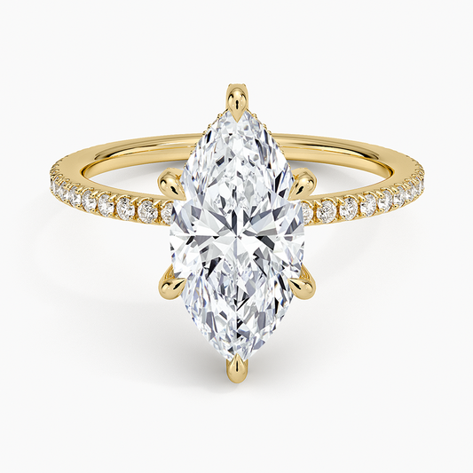 Viviana Three-Quarter Coverage Six-Prong Diamond Ring (1/3 ct. tw.) - Marquise Center Stone