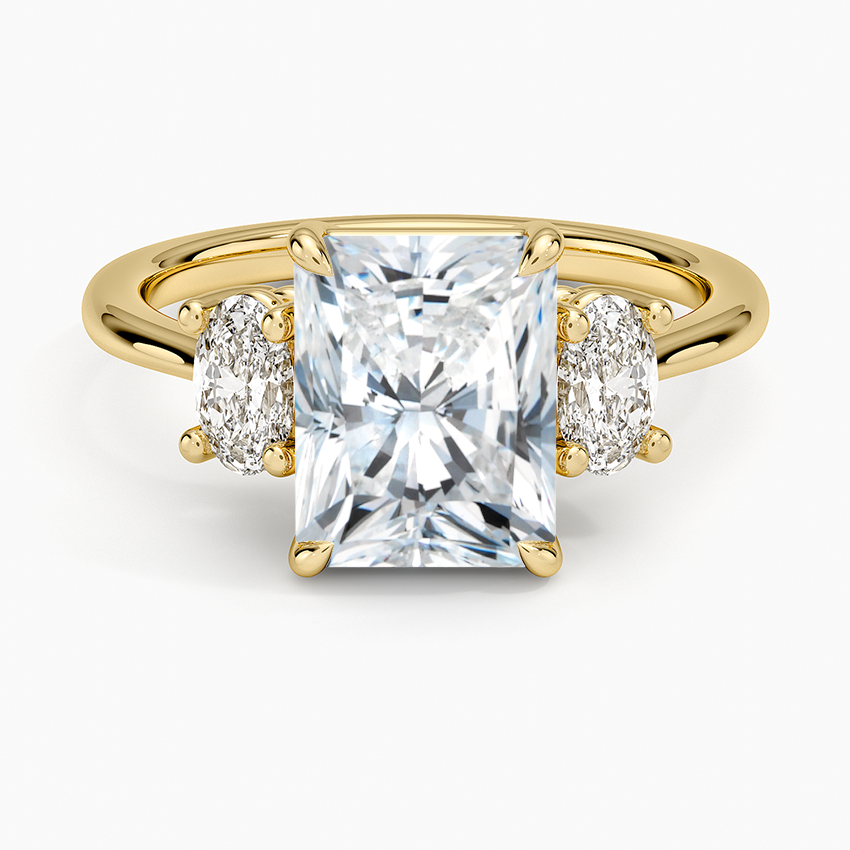 Oval-Cut Three Stone Diamond Ring (1/2 ct. tw.) - Radiant Cut Center Stone