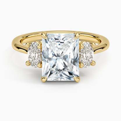 Oval-Cut Three Stone Diamond Ring (1/2 ct. tw.) - Radiant Cut Center Stone