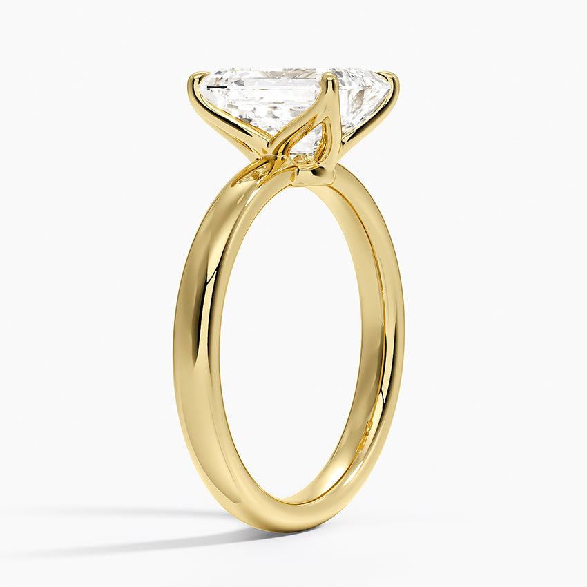 Elodie 2.5mm Solitaire Ring - Emerald Cut Center Stone