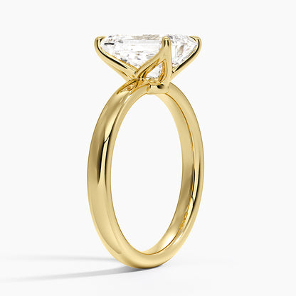 Elodie 2.5mm Solitaire Ring - Emerald Cut Center Stone