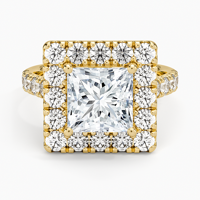 Adele Halo Diamond Ring - Princess Cut Center Stone