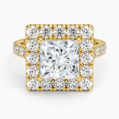 Adele Halo Diamond Ring - Princess Cut Center Stone