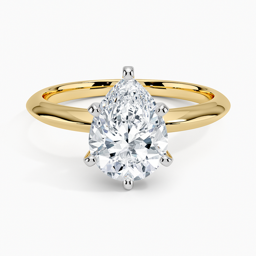 Classic Six-Prong Solitaire Ring - Pear Center Stone