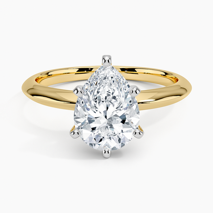 Classic Six-Prong Solitaire Ring - Pear Center Stone