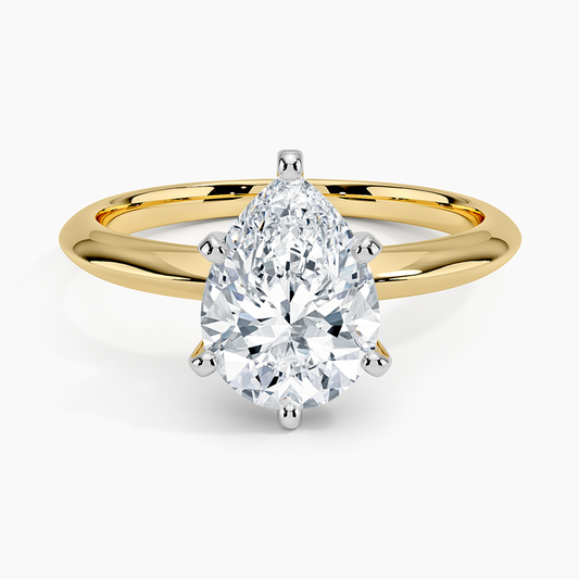 Classic Six-Prong Solitaire Ring - Pear Center Stone