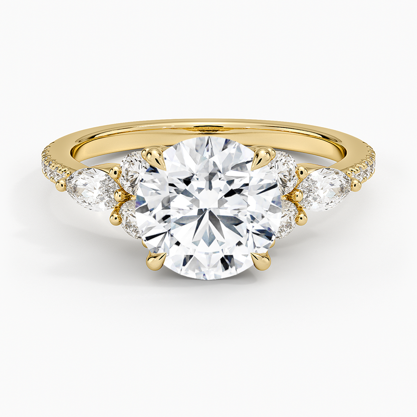 Luxe Nadia Pavé Diamond Ring (1/2 ct. tw.) - Round Cut Center Stone
