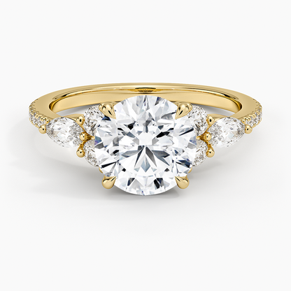Luxe Nadia Pavé Diamond Ring (1/2 ct. tw.) - Round Cut Center Stone