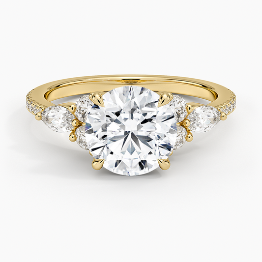 Luxe Nadia Pavé Diamond Ring (1/2 ct. tw.) - Round Cut Center Stone
