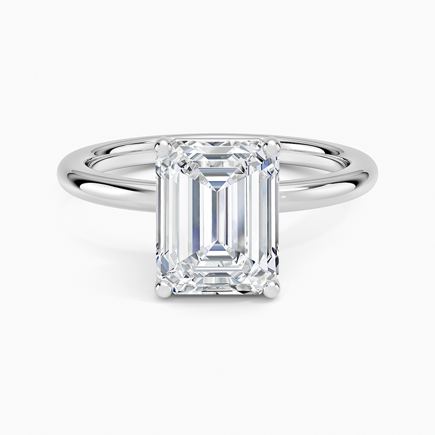 Sydney Perfect Fit 2mm Solitaire Ring - Emerald Cut Center Stone
