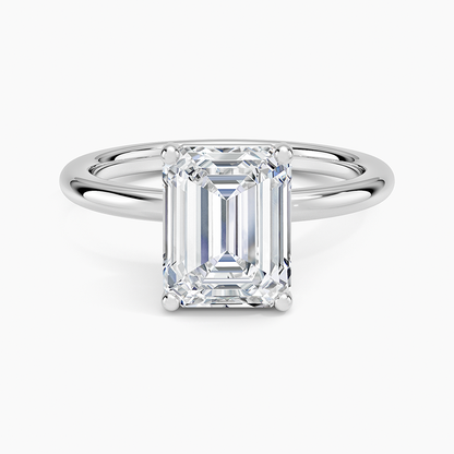 Sydney Perfect Fit 2mm Solitaire Ring - Emerald Cut Center Stone