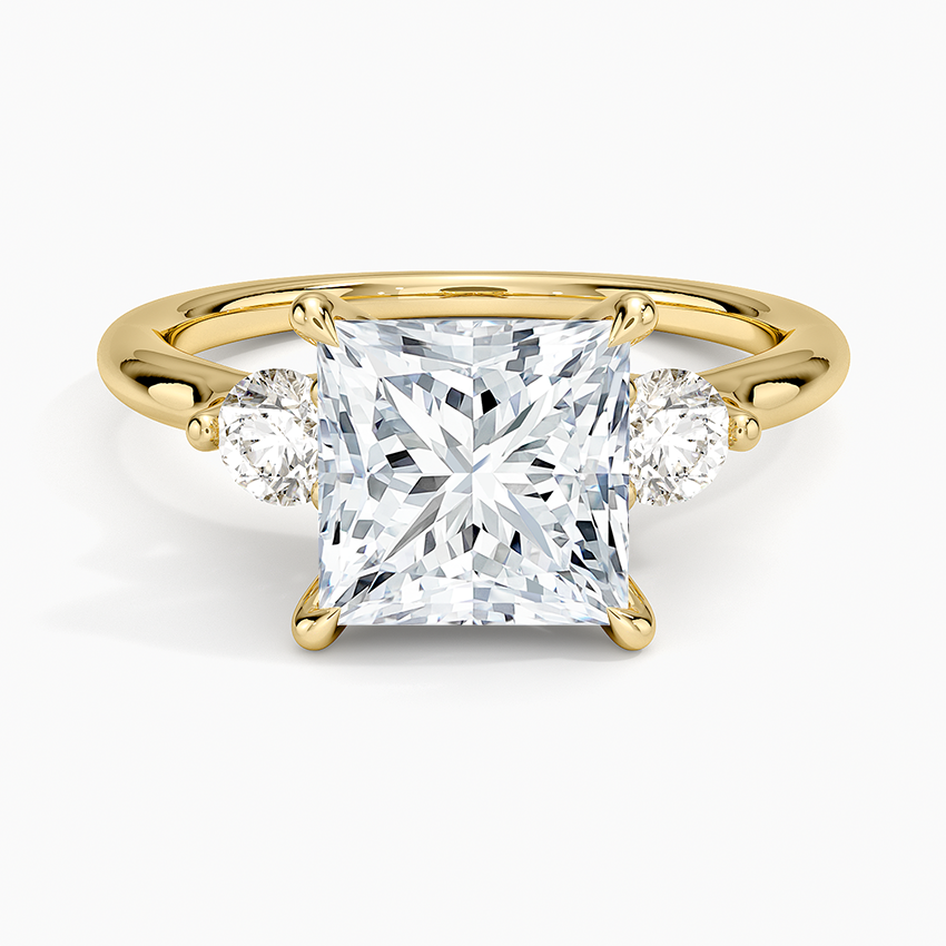 Freesia Three Stone Diamond Ring (1/3 ct. tw.) - Princess Cut Center Stone