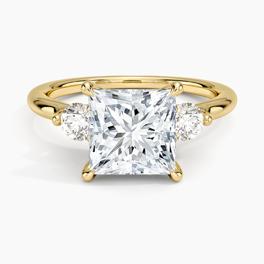 Freesia Three Stone Diamond Ring (1/3 ct. tw.) - Princess Cut Center Stone