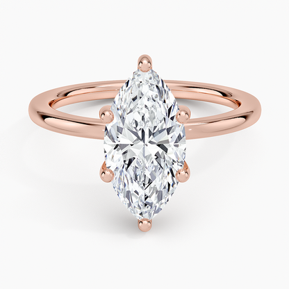 Sydney Perfect Fit Hidden Halo Six-Prong Diamond Ring - Marquise Center Stone