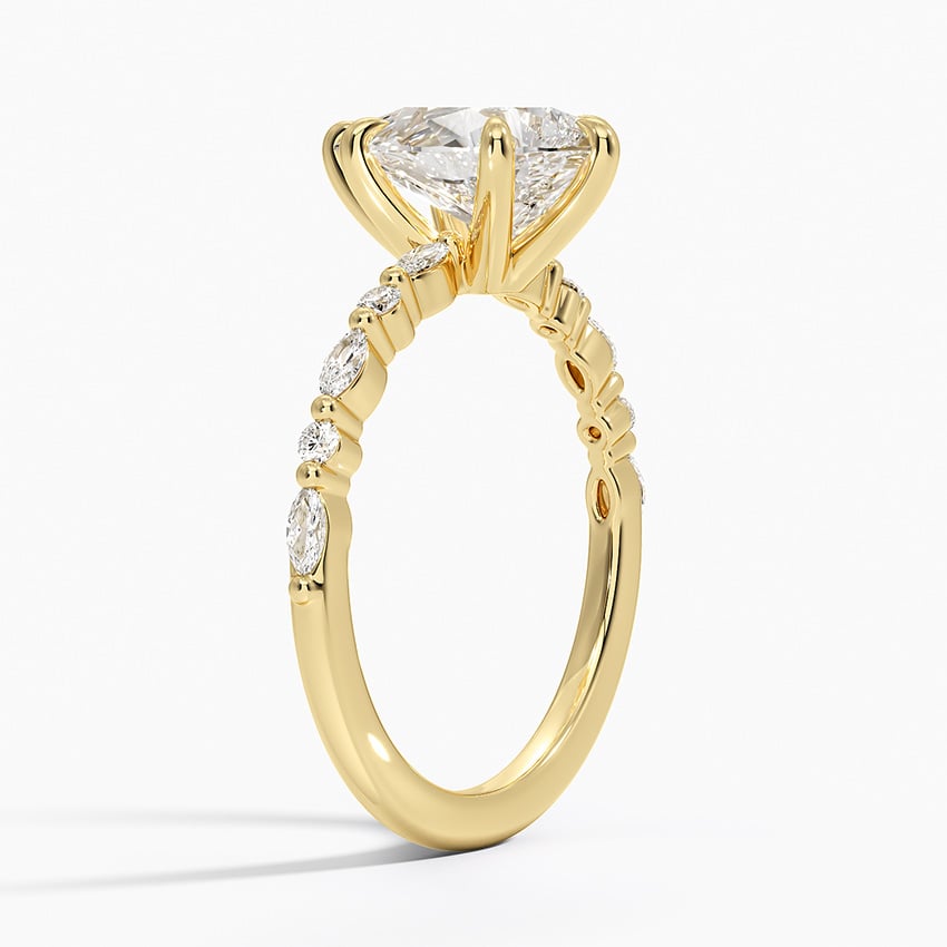 Delicate Versailles Diamond Ring - Pear Center Stone