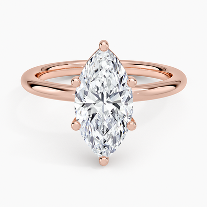 Sydney Perfect Fit 2mm Solitaire Ring - Marquise Center Stone