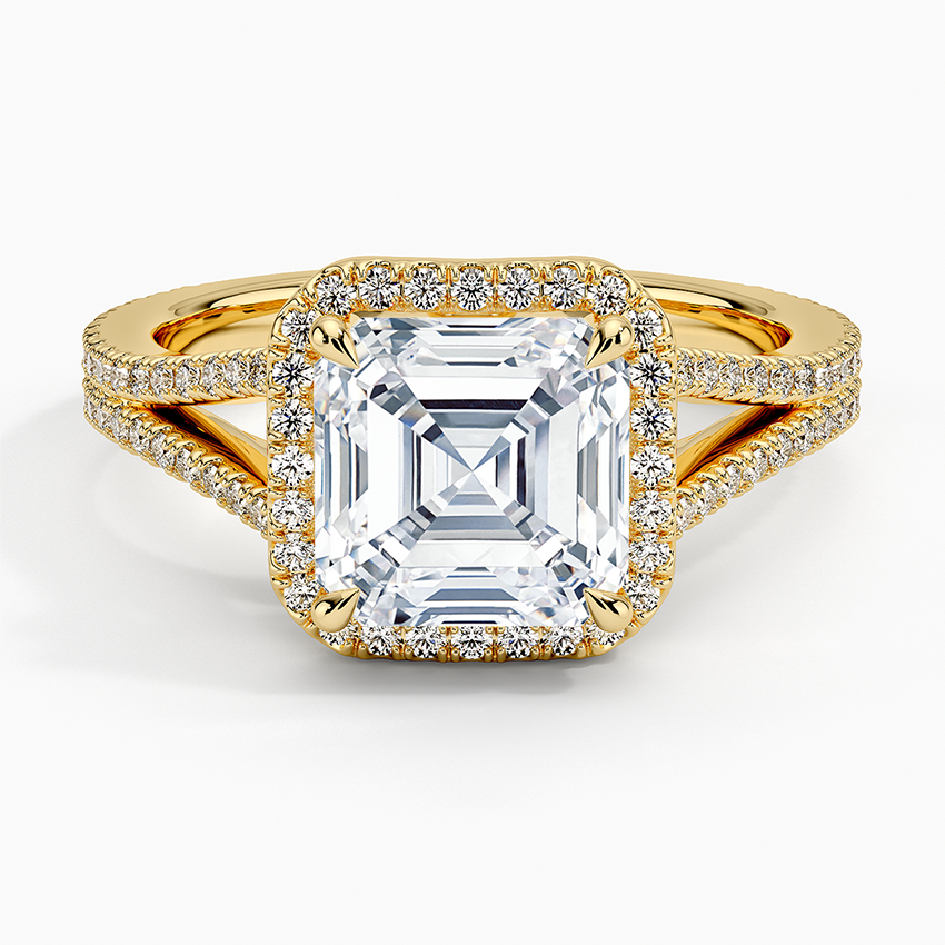 Fortuna Halo Diamond Ring (1/2 ct. tw.) - Asscher Cut Center Stone