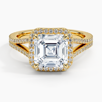 Fortuna Halo Diamond Ring (1/2 ct. tw.) - Asscher Cut Center Stone