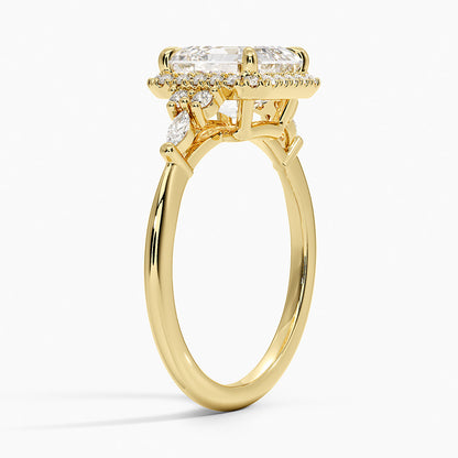 Nadia Halo Diamond Ring (1/4 ct. tw.) - Asscher Cut Center Stone