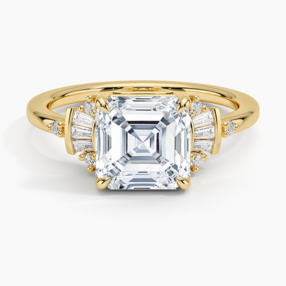Daphne Art Deco Ring (1/8 ct. tw.) - Asscher Cut Center Stone