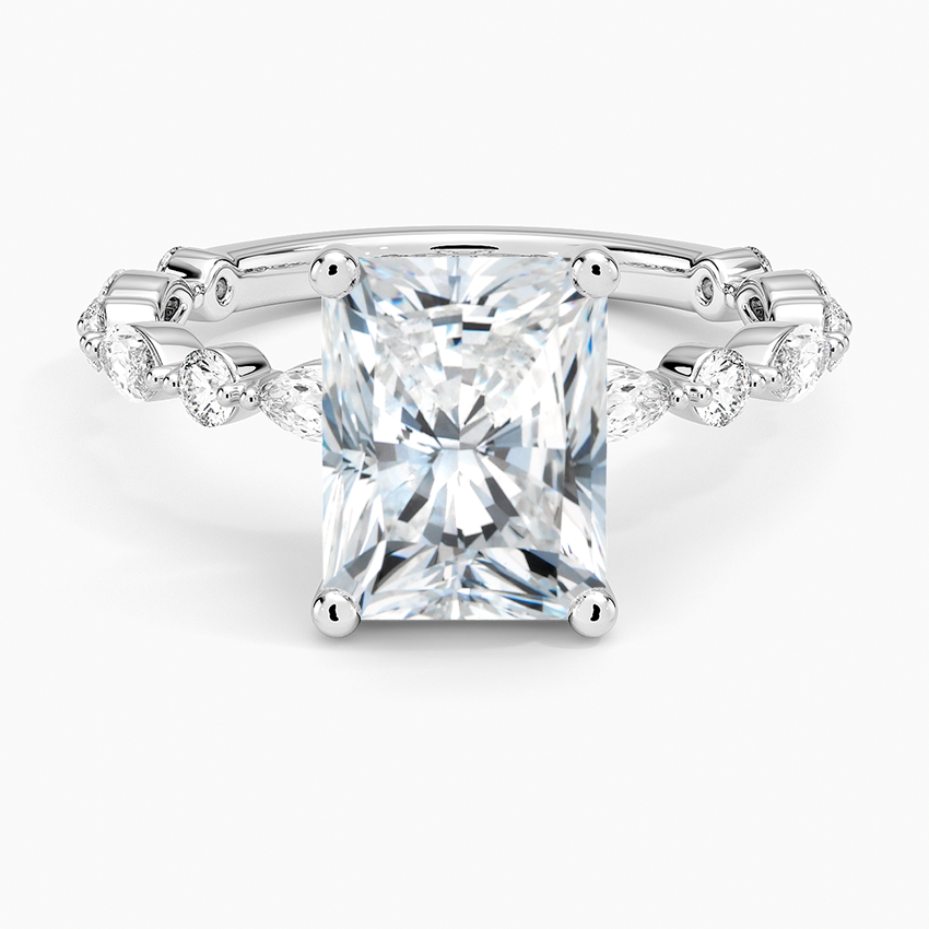 Versailles Three-Quarter Coverage Diamond Ring (1/2 ct. tw.) - Radiant Cut Center Stone
