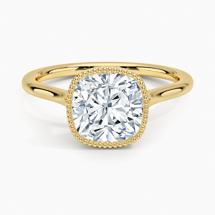 Margot Bezel Ring - Cushion Cut Center Stone