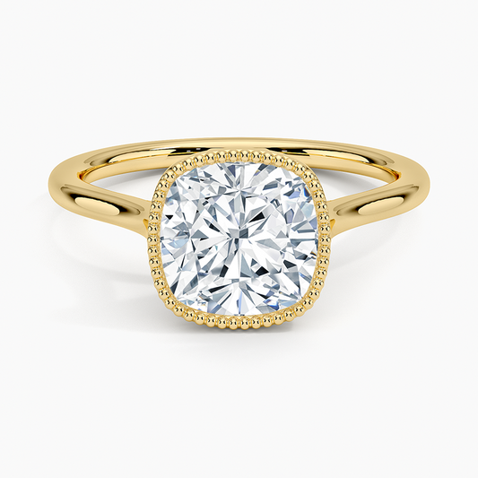 Margot Bezel Ring - Cushion Cut Center Stone