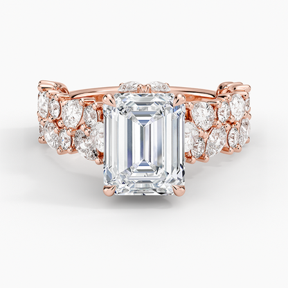 Olivetta Double Row Diamond Ring (2 1/2 ct. tw.) - Emerald Cut Center Stone
