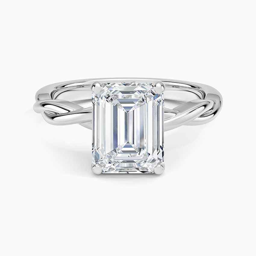 Twisted Vine Solitaire Ring - Emerald Cut Center Stone