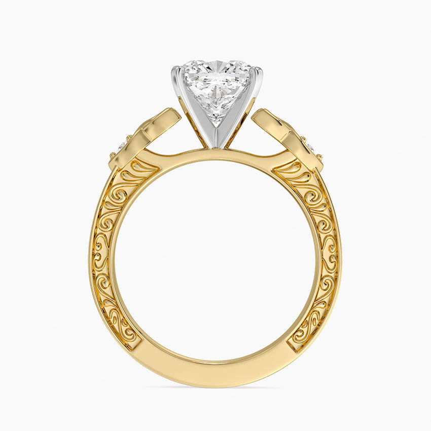 Aberdeen Celtic Diamond Ring - Cushion Cut Center Stone