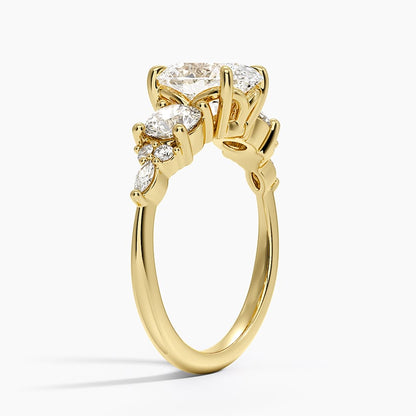 Luxe Nadia Three Stone Diamond Ring - Oval Center Stone