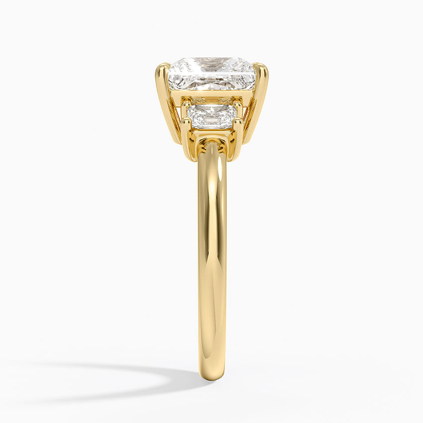 Helena Radiant-Cut Three Stone Diamond Ring (3/8 ct. tw.) - Princess Cut Center Stone