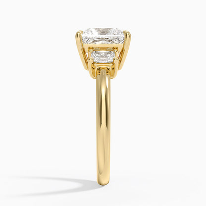 Helena Radiant-Cut Three Stone Diamond Ring (3/8 ct. tw.) - Princess Cut Center Stone