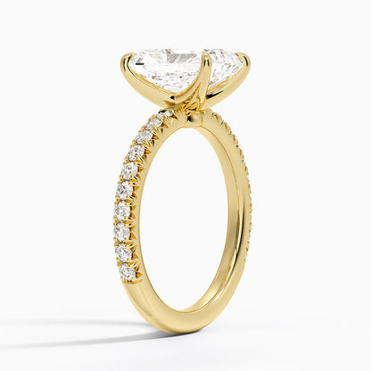Amelie Three-Quarter Coverage Diamond Ring - Radiant Cut Center Stone
