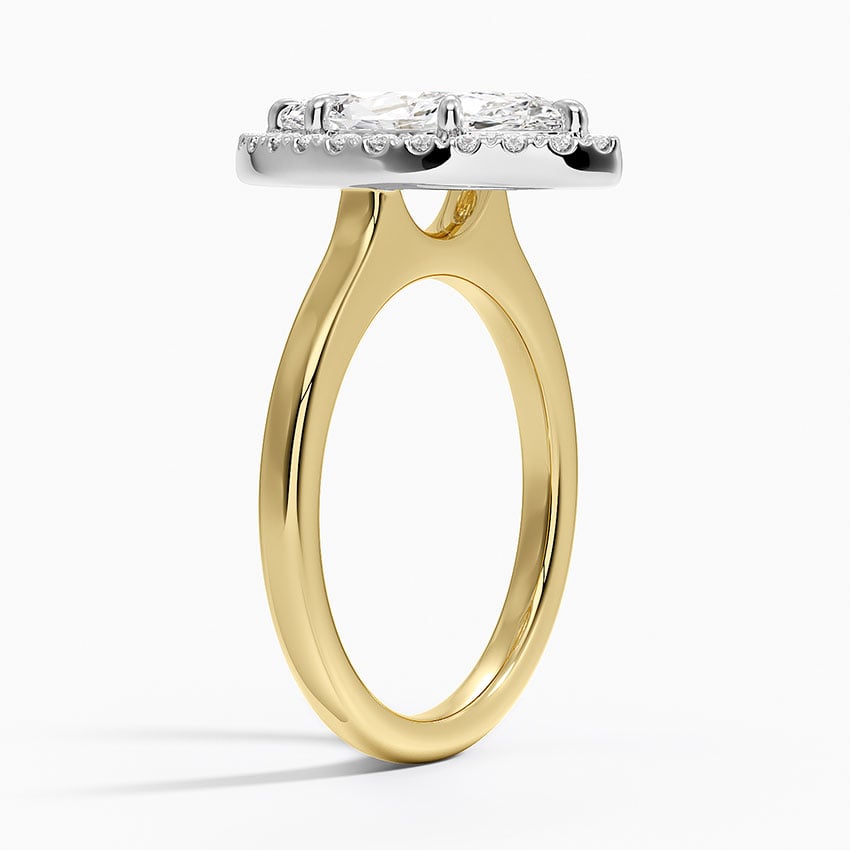 Platinum Mixed Metal Julia Halo Diamond Ring (1/5 ct. tw.) - Marquise Center Stone