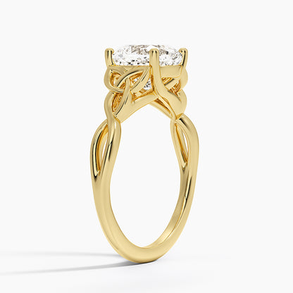 Celtic Love Knot Ring - Cushion Cut Center Stone