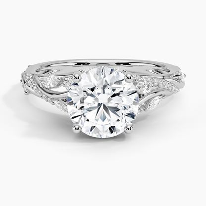Begonia Vine Diamond Ring (1/2 ct. tw.) - Round Center Stone