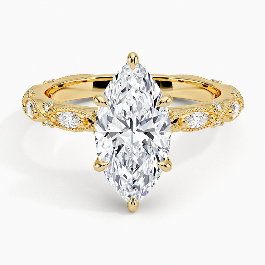 Celestia Milgrain Diamond Ring (1/4 ct. tw.) - Marquise Center Stone