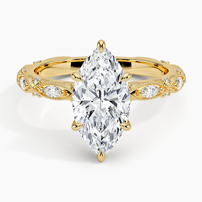 Celestia Milgrain Diamond Ring (1/4 ct. tw.) - Marquise Center Stone