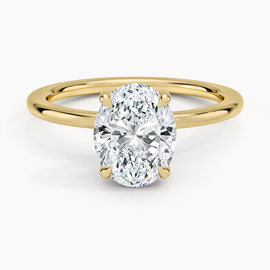 Audrey Perfect Fit Hidden Halo 1.4mm Diamond Ring - Oval Center Stone